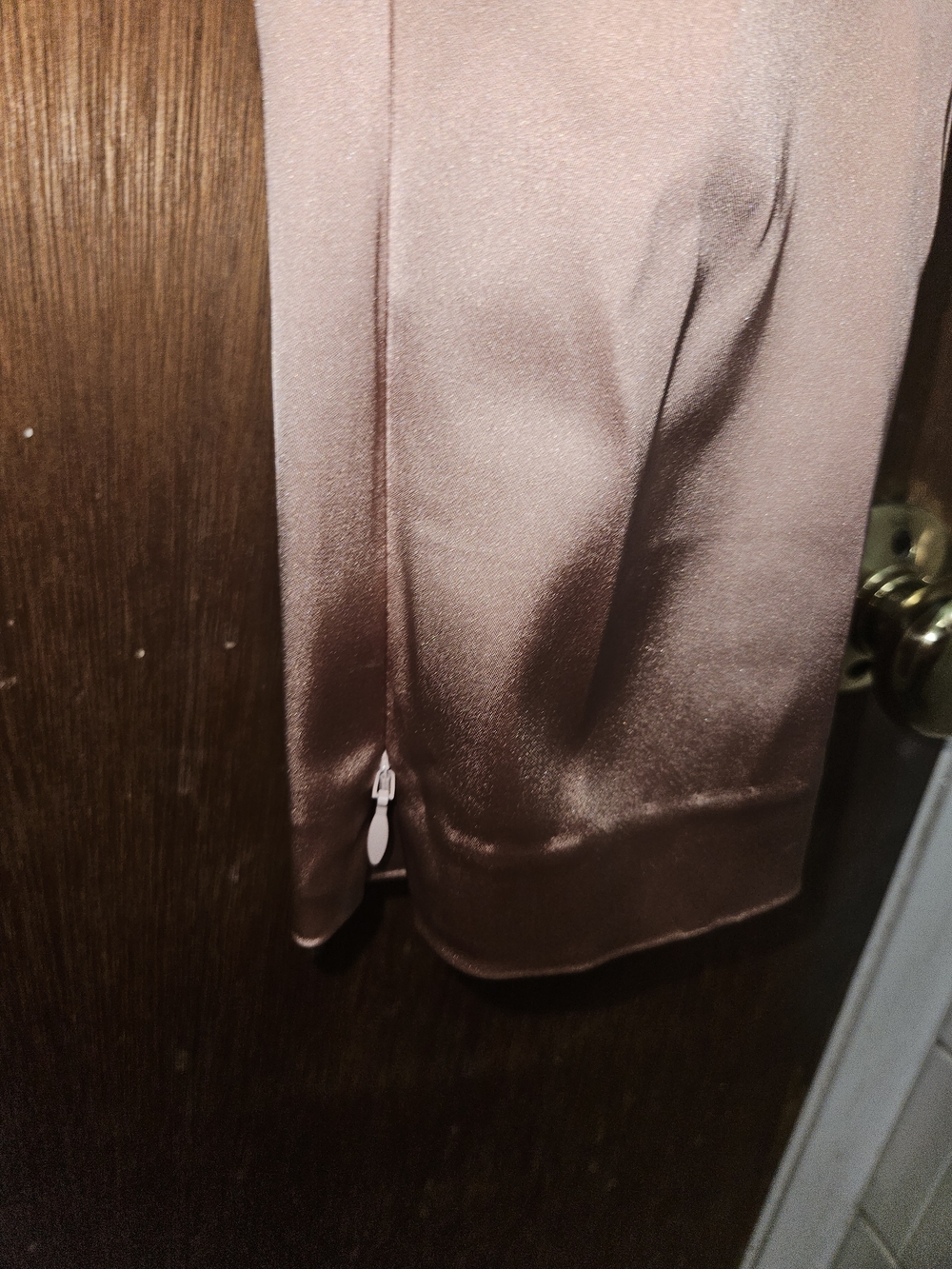 Theory Skinny Legging in Stretch Satin Blush Pink Zipper Ankles - Picture 4 of 7